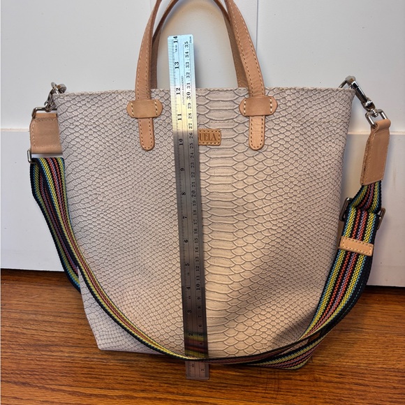Consuela thunderbird essential tote leather snakeskin cream purse crossbody bag - Picture 7 of 7